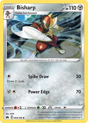 Bisharp #093/159 | Crown Zenith | Uncommon  - Non Holo