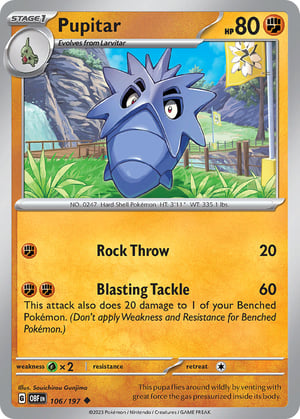 Pupitar #106/197 | Obsidian Flames| Uncommon - Non Holo