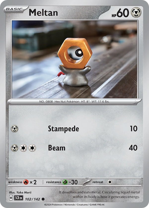 Meltan #102/142  | Stellar Crown | Common- Rev Holo