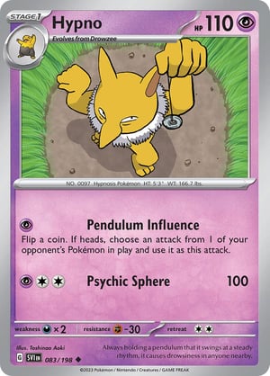 Hypno #083/198 | Scarlet & Violet Base Set| Uncommon - Non Holo
