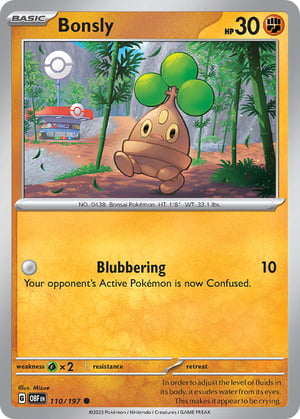 Bonsly #110/197 | Obsidian Flames| Common - Non Holo