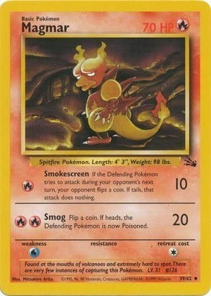 Magmar #039/062 | Fossil - Unlimited | Uncommon - Non Holo | Moderately Played