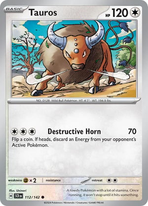 Tauros #112/142  | Stellar Crown | Common - Non Holo