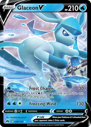 Glaceon V #038/159 | Crown Zenith | Ultra Rare