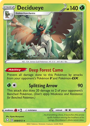 Decidueye    #008/072 | Shining Fates | Rare - Holo