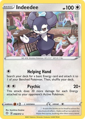 Indeedee    #056/072 | Shining Fates | Rare- Rev Holo