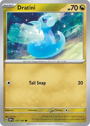 Dratini #157/197 | Obsidian Flames| Common- Rev Holo