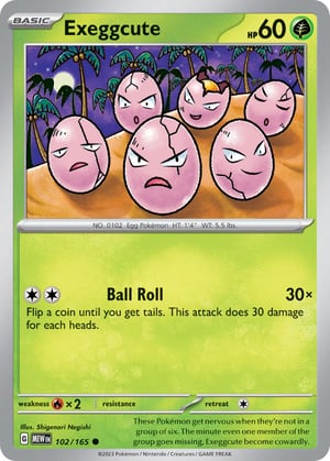 Exeggcute #102/165  | (Mew) 151| Common- Rev Holo