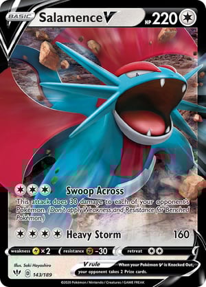 Salamence V #143/189 | Darkness Ablaze | Ultra Rare - Regular