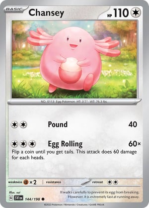 Chansey #144/198 | Scarlet & Violet Base Set| Common- Rev Holo