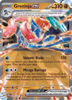 Greninja ex #106/167 | Twilight Masquerade | Double Rare