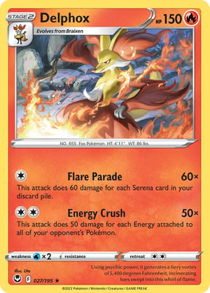 Delphox #027/195 | Silver Tempest | Rare  - Non Holo
