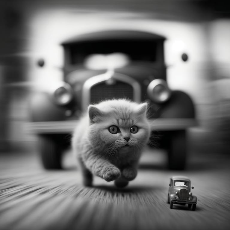 Cat with minicar #1