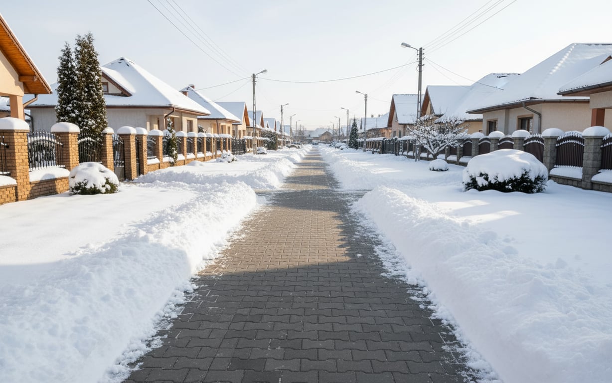 Alee curățată de zăpadă cu tehnica împingerii laterale