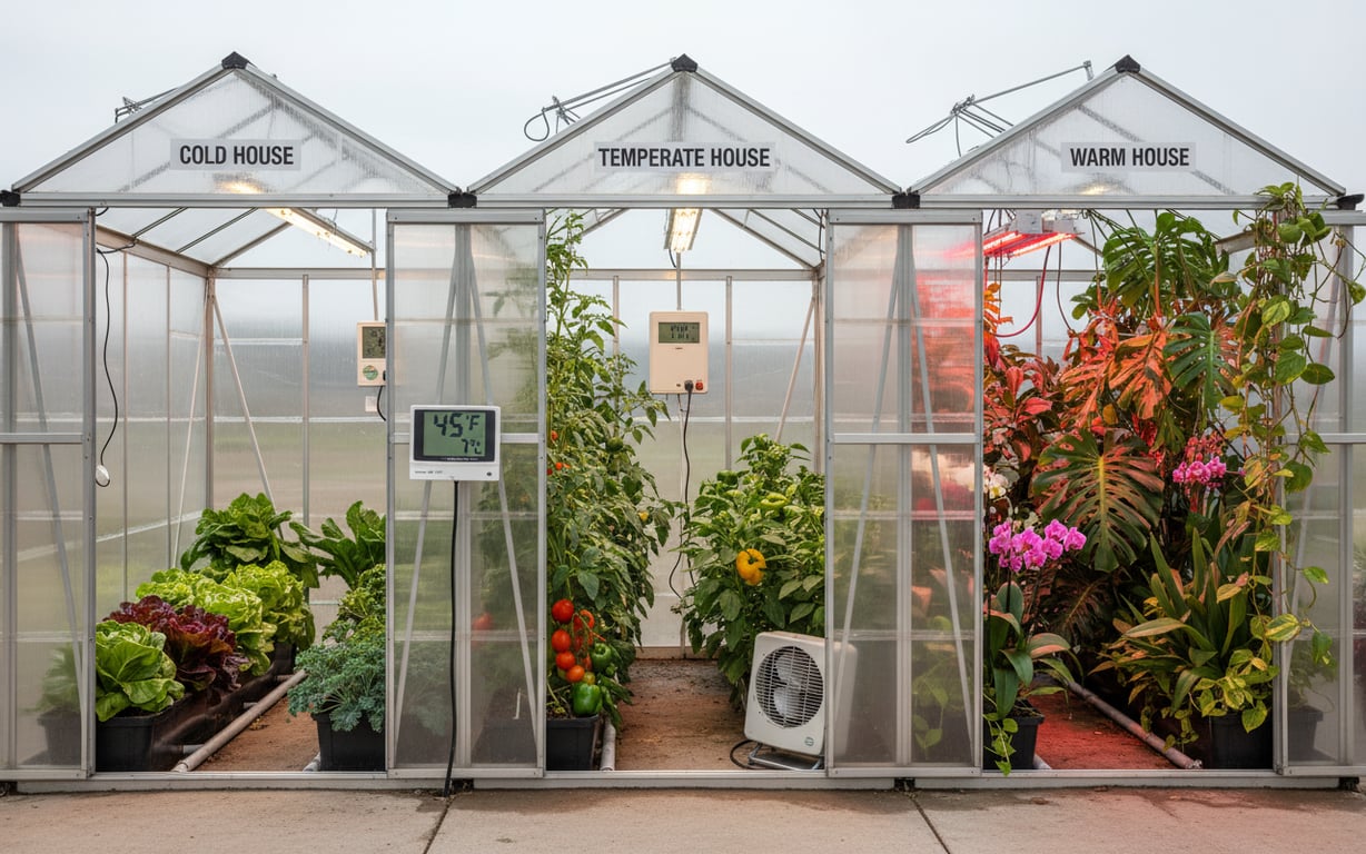 Comparație vizuală între trei tipuri de sere cu temperaturi diferite