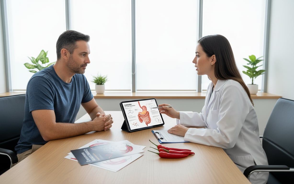 Consultație medicală despre consumul sigur de ardei iuți și capsaicină