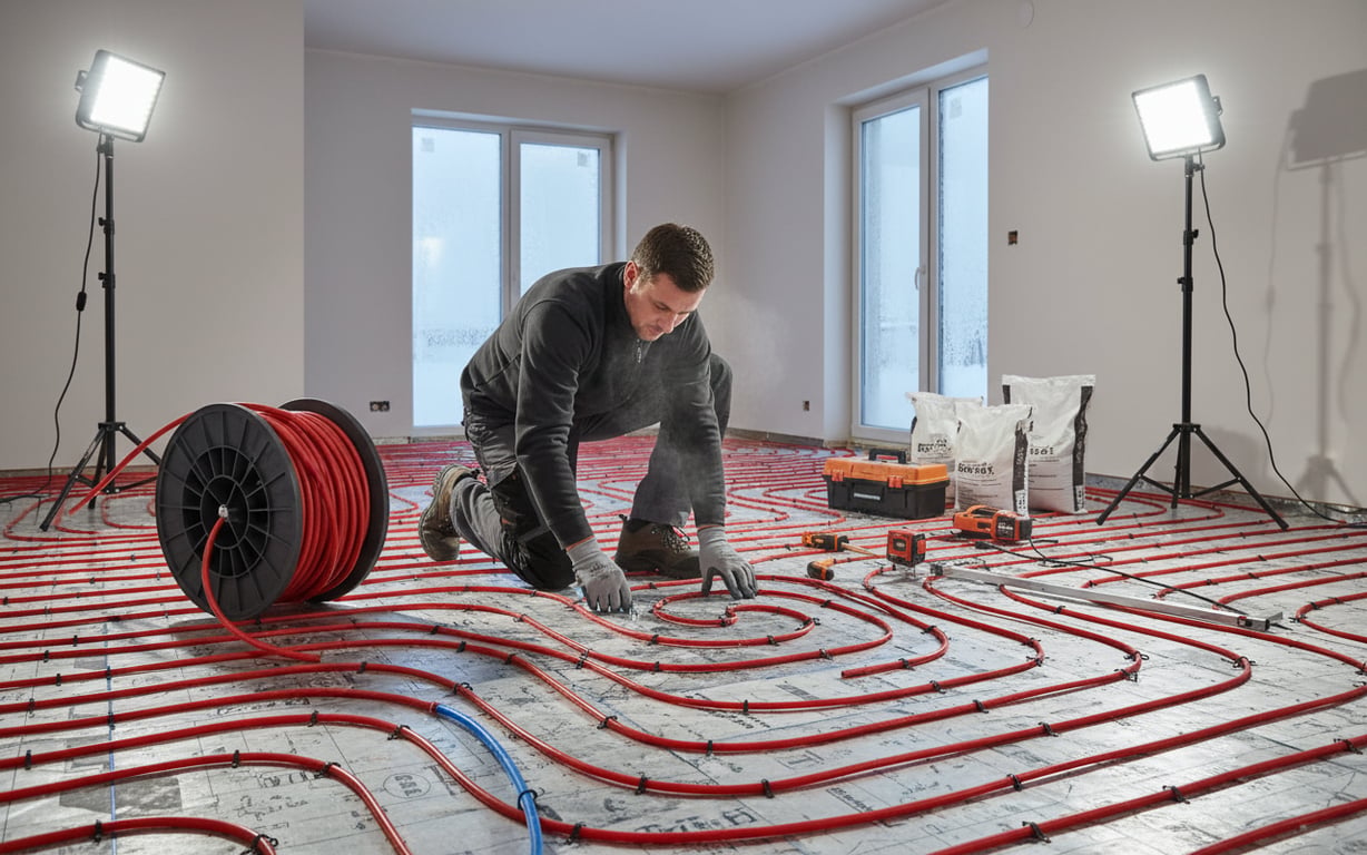 Instalarea sistemului de încălzire în pardoseală în timpul iernii