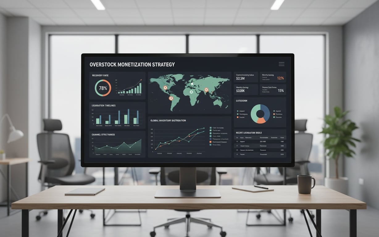 Business analytics dashboard showing clothing inventory performance metrics and charts