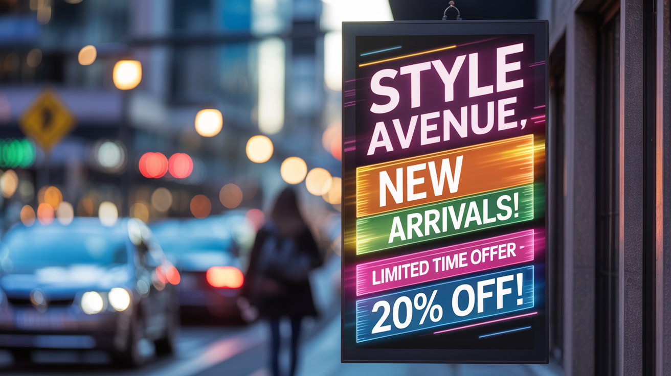 Reclamă luminoasă LED magazin, mesaje dinamice, atragere clienți