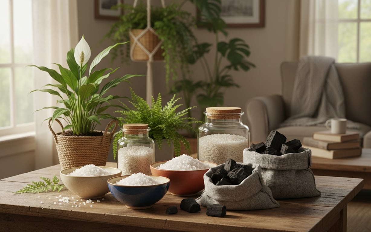 Soluții naturale pentru absorbția umidității: sare, cărbune activ și plante