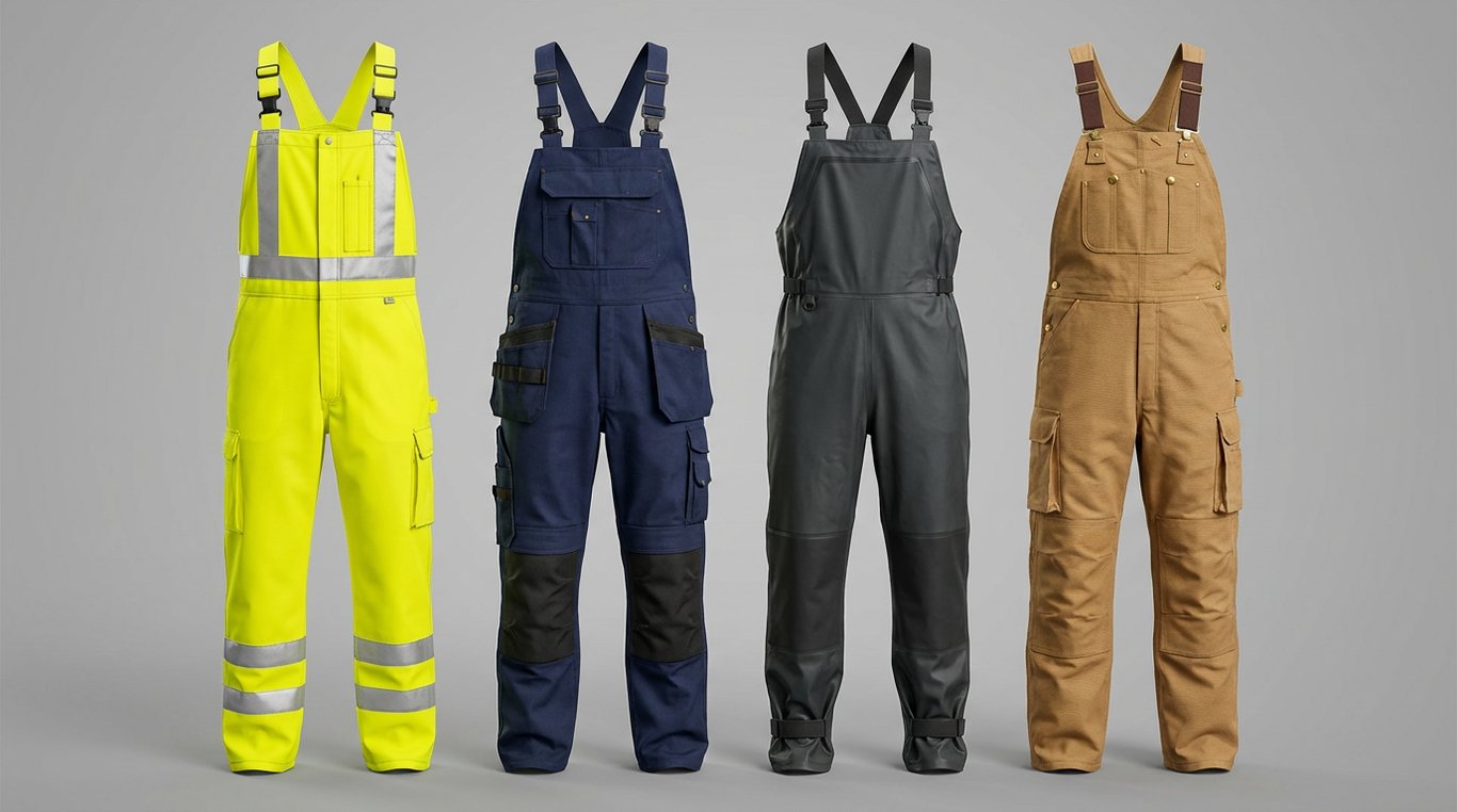 Gama variata de salopete cu pieptar pentru diferite tipuri de santiere si industrii