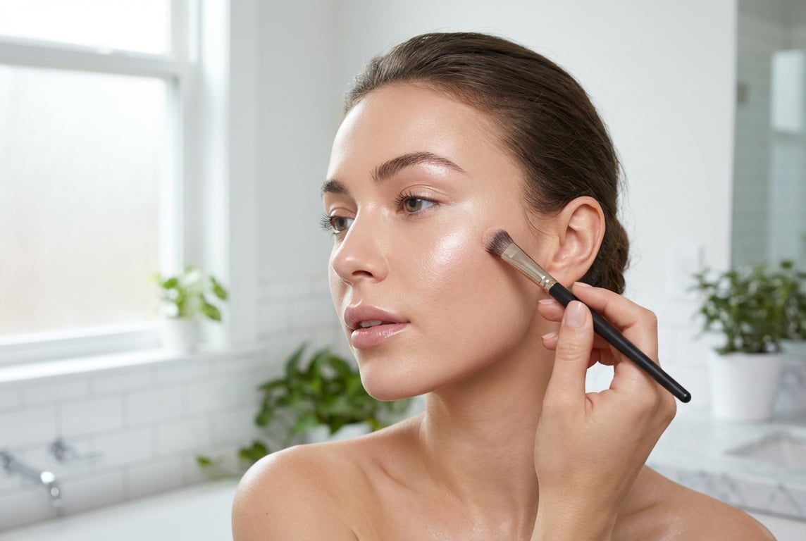 Aplicarea iluminatorului pe pomeți pentru efect de strobing