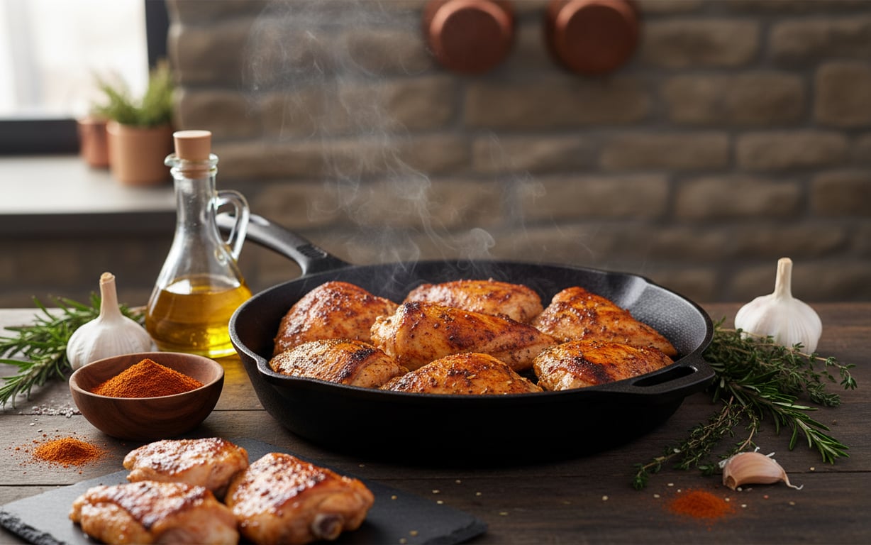 Preparat culinar cu paprika afumată și ingrediente aromate