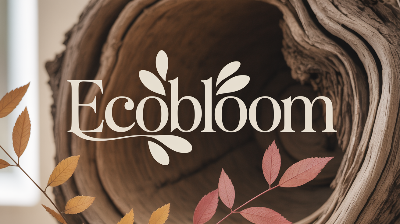 Eco-friendly font design with organic shapes and earthy characteristics