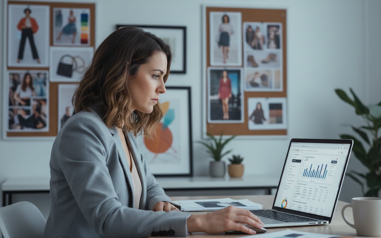 Analityk SEO pracujący nad optymalizacją strony sklepu odzieżowego