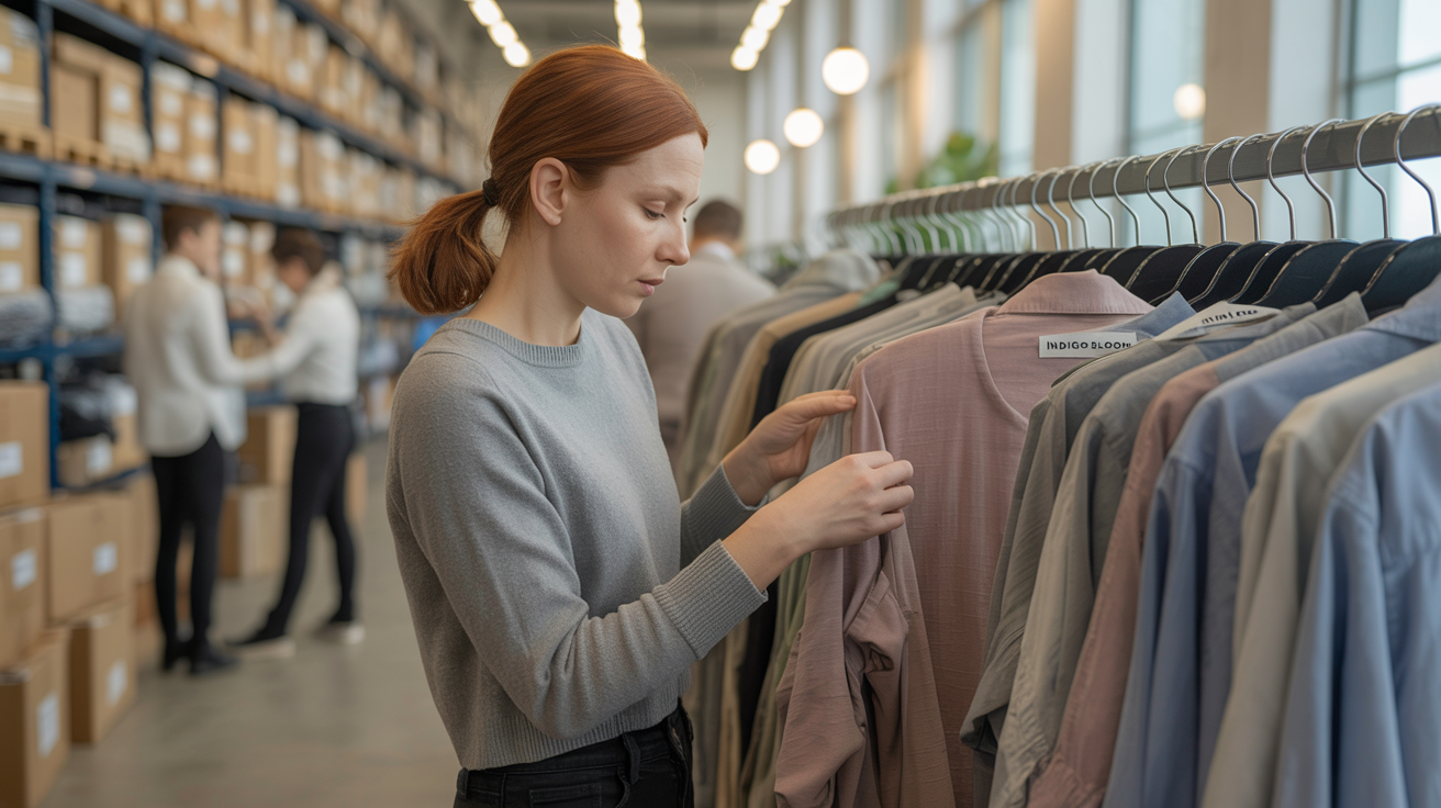 Business owner buying wholesale clothing for his store.