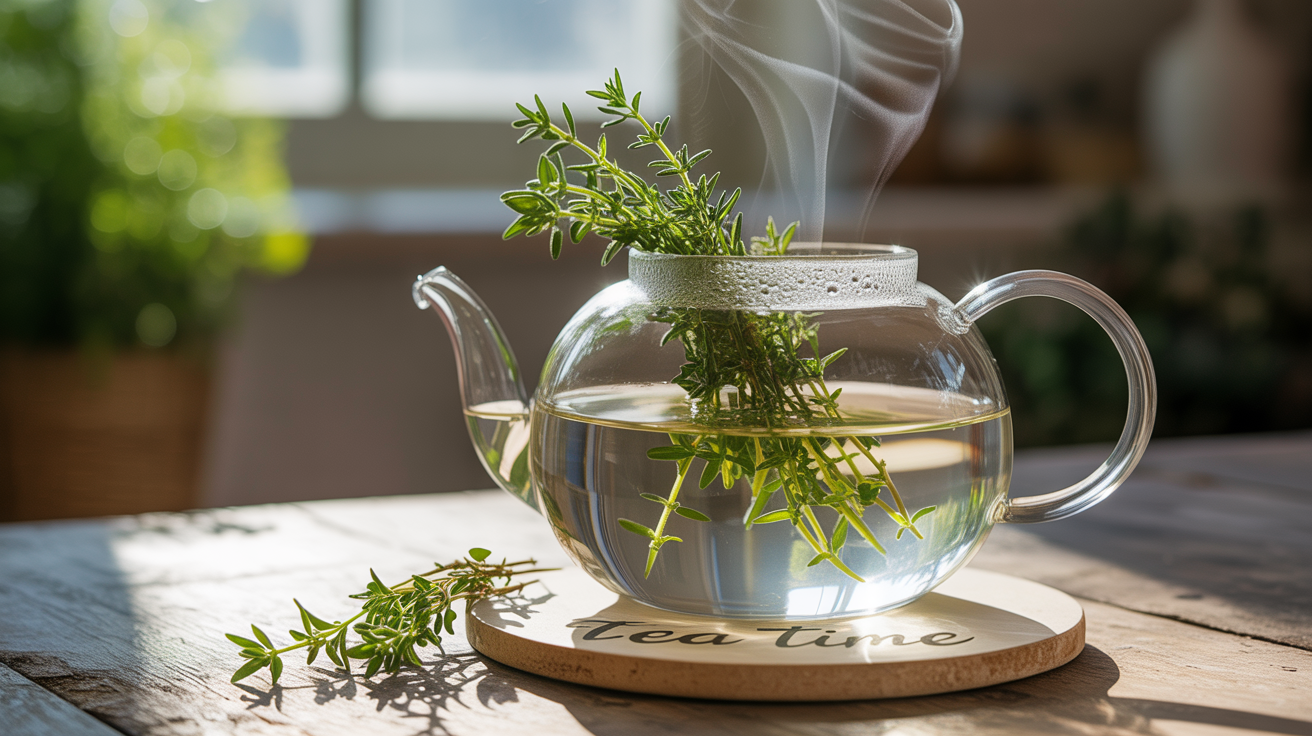 Infuzie de cimbru, remediu natural pentru tuse productivă și răceală