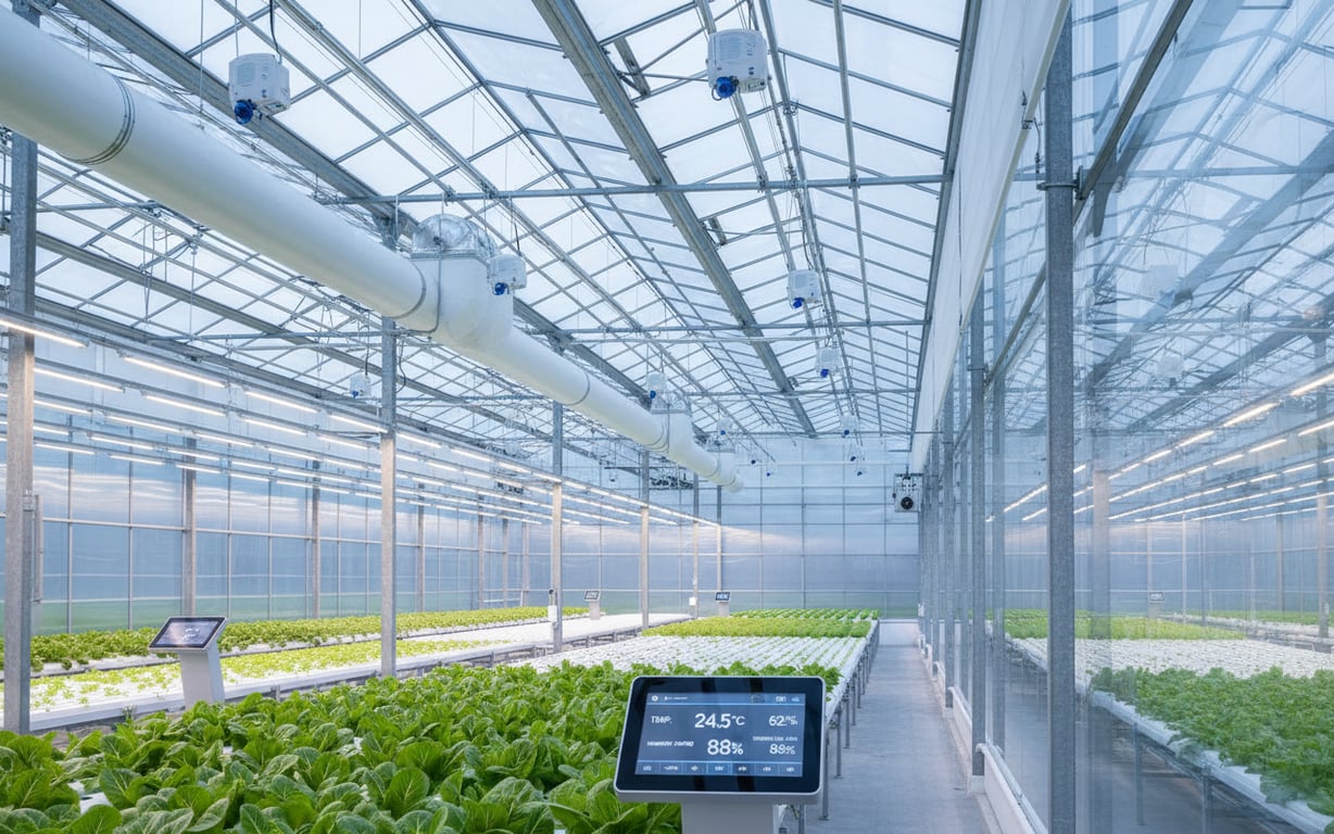 Seră cu sisteme de economisire energetică și izolație termică avansată