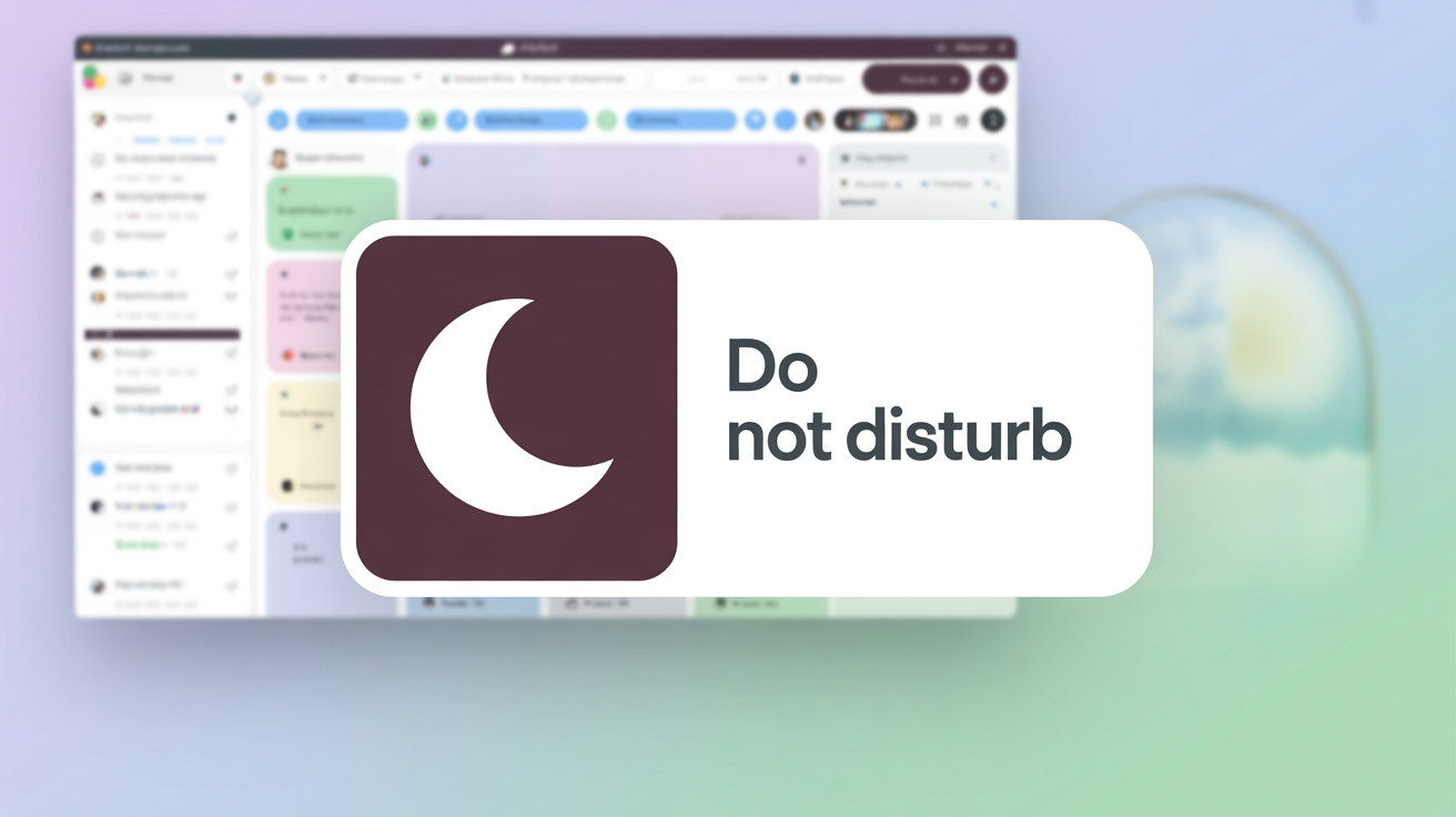 Slack's Do Not Disturb feature activated, showing a crescent moon icon