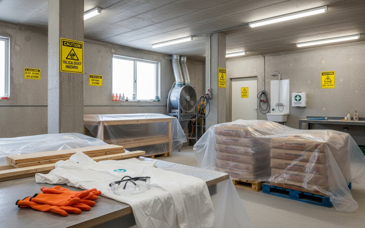 Echipament de protecție și măsuri preventive pentru lucrul cu ciment