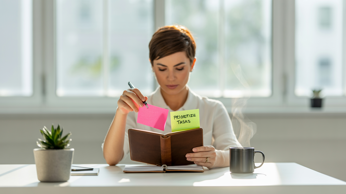 Person strategically planning their day for optimal time management