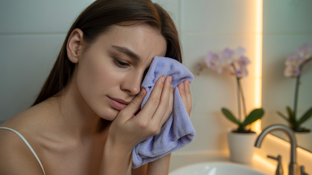 Aplicarea unei comprese calde pe ochi pentru ameliorarea ulciorului