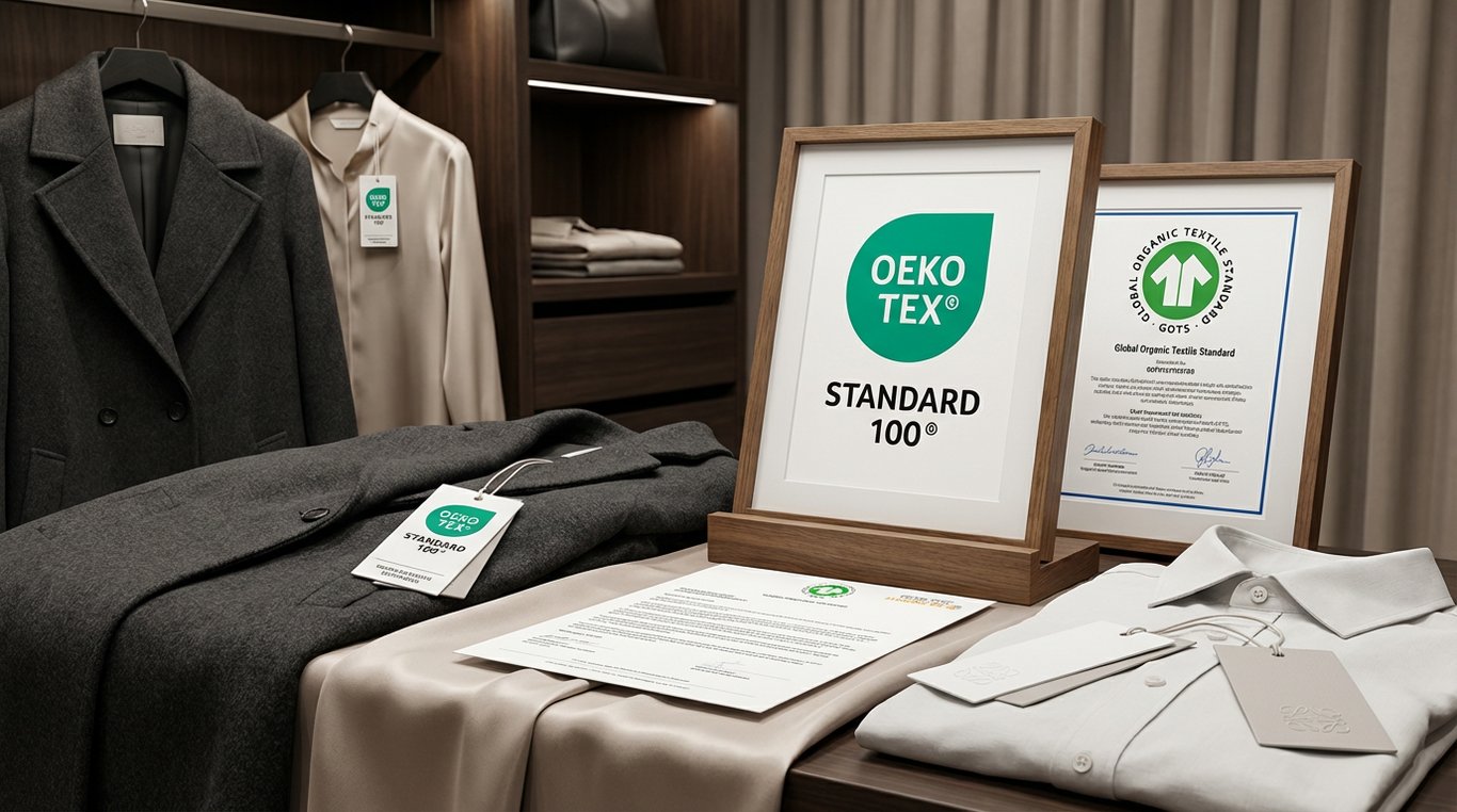 Certyfikaty jakości tekstyliów OEKO-TEX i GOTS na tle markowej odzieży premium