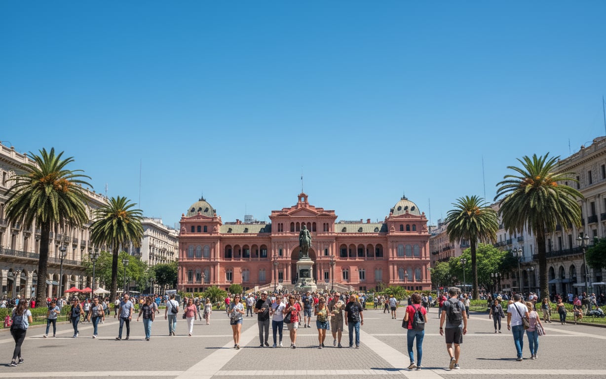 Casa Rosada și Plaza de Mayo în centrul istoric al orașului Buenos Aires