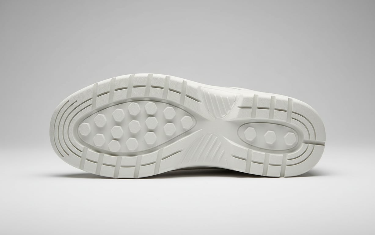 Detaliu talpa antiderapanta incaltaminte alba profesionala industria alimentara