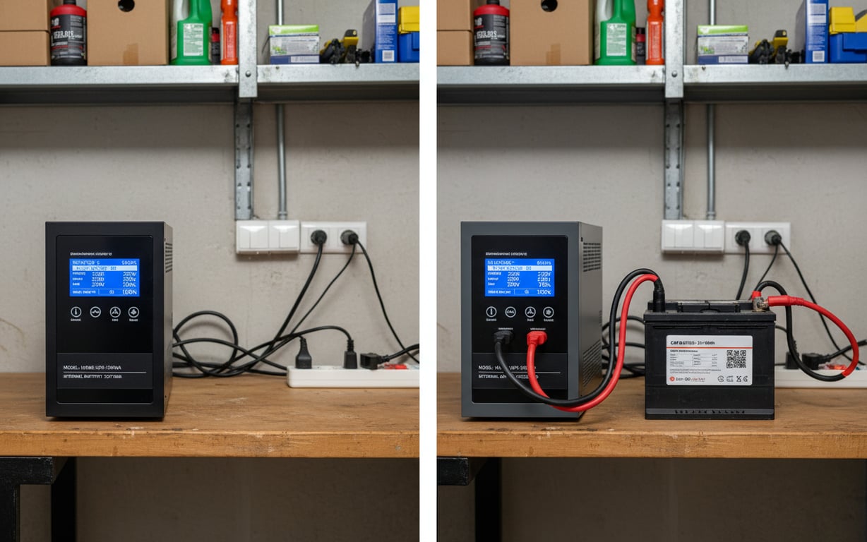 Comparație între UPS cu baterie internă și UPS cu baterie auto externă