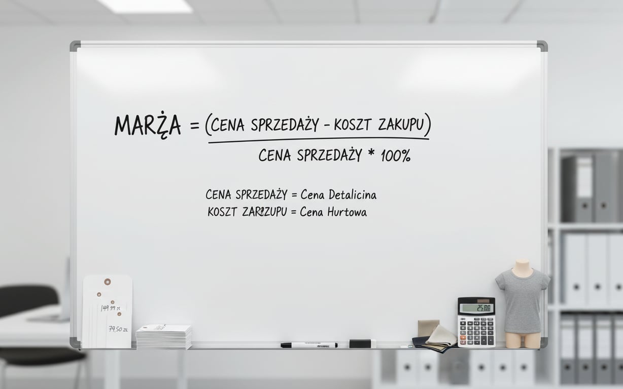wzór matematyczny na obliczanie marży handlowej na tablicy