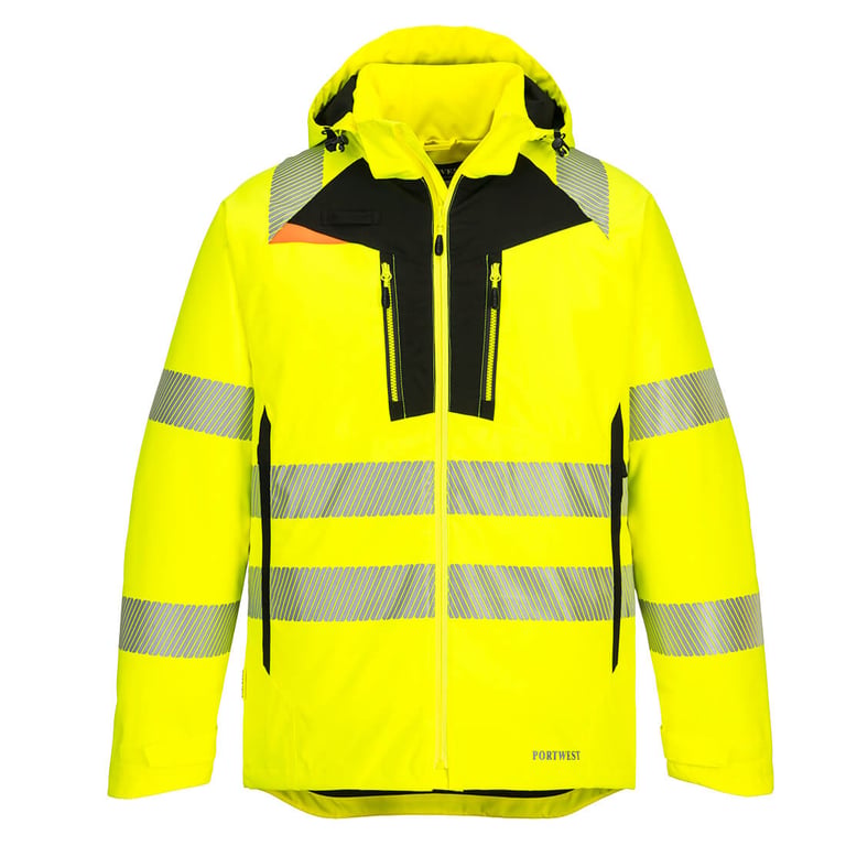 Jacheta de iarna termoizolanta cu benzi reflectorizante pentru protectia muncii