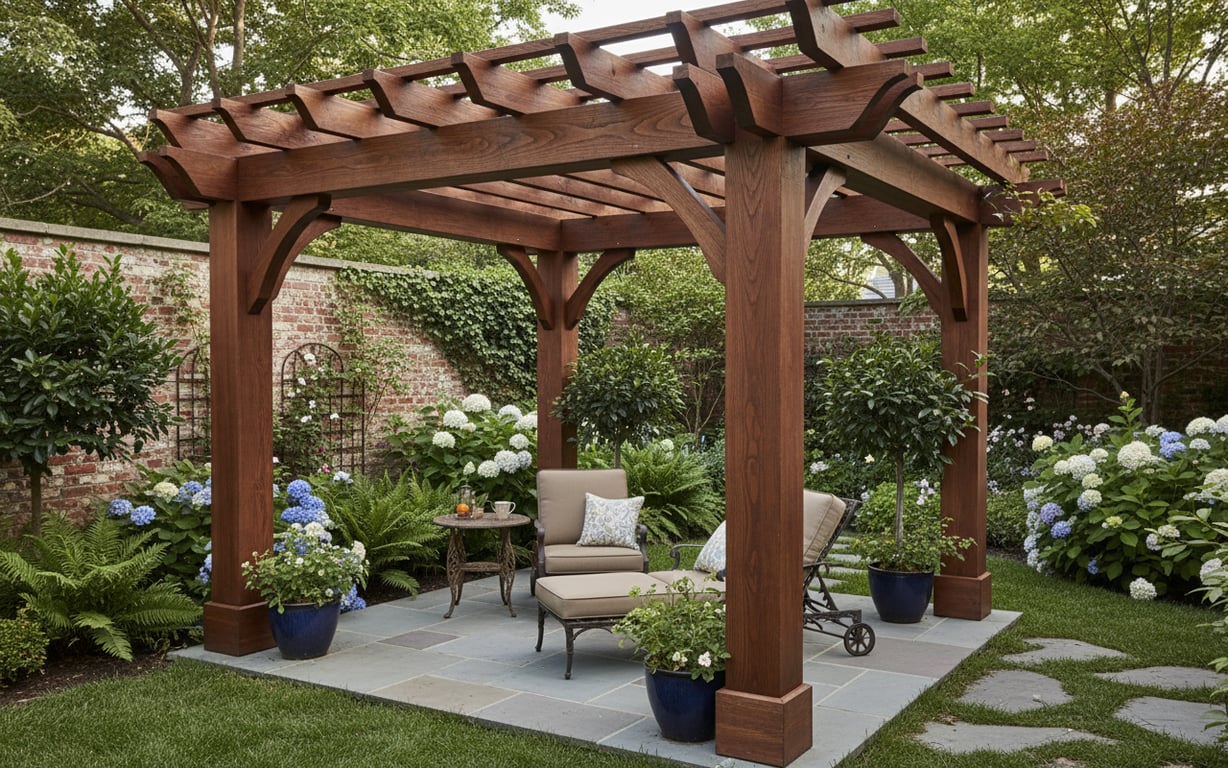 Structură din lemn exterior perfect întreținută și protejată