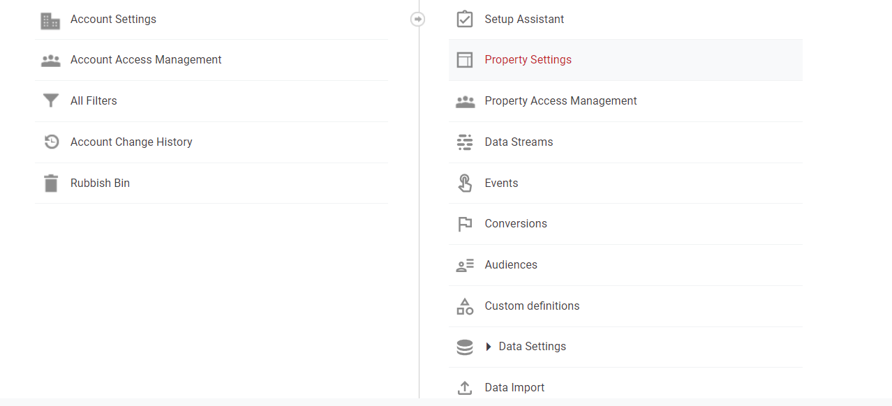 Click property settings