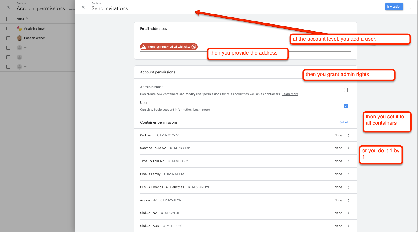 Google Tag Manager Permissions