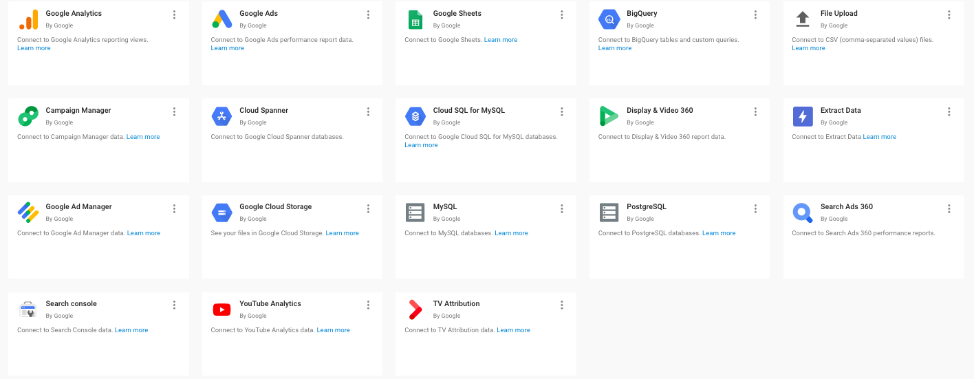 Google Data Studio Sources