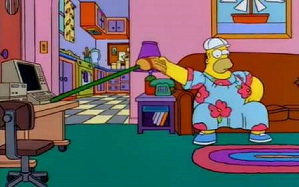 Homer Simpson Working from Home