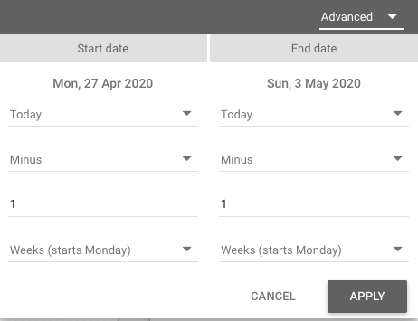 Data Studio - Date Selector - Advanced