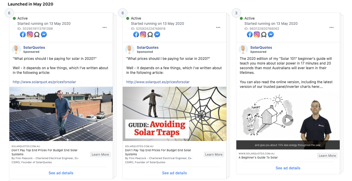 SolarQuotes Social Ads