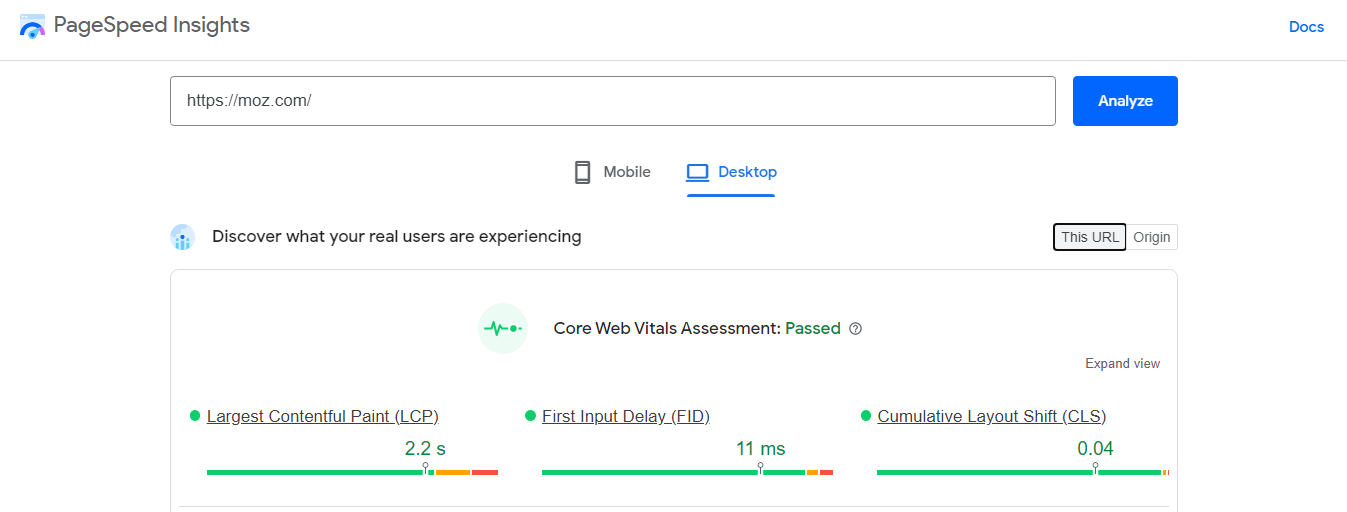 pagespeed insights technical seo